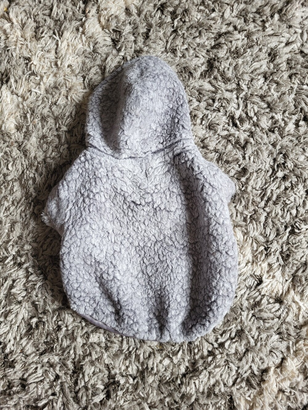 Plush Sherpa Dog Hat in Light Gray